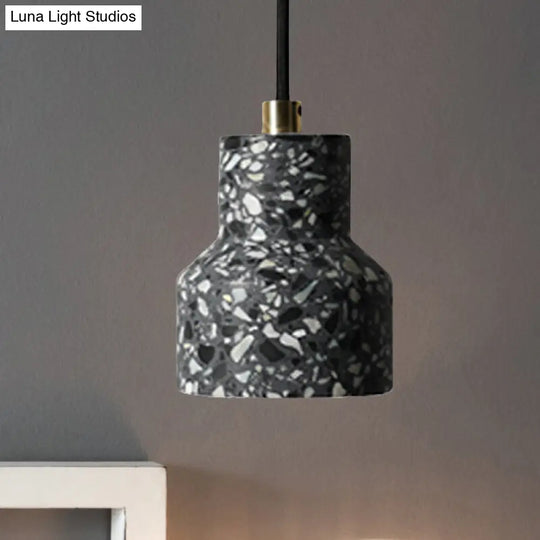 Alathfar - Cement Bell Pendant Ceiling Light Simplicity 1 Black/White/Pink Hanging Black