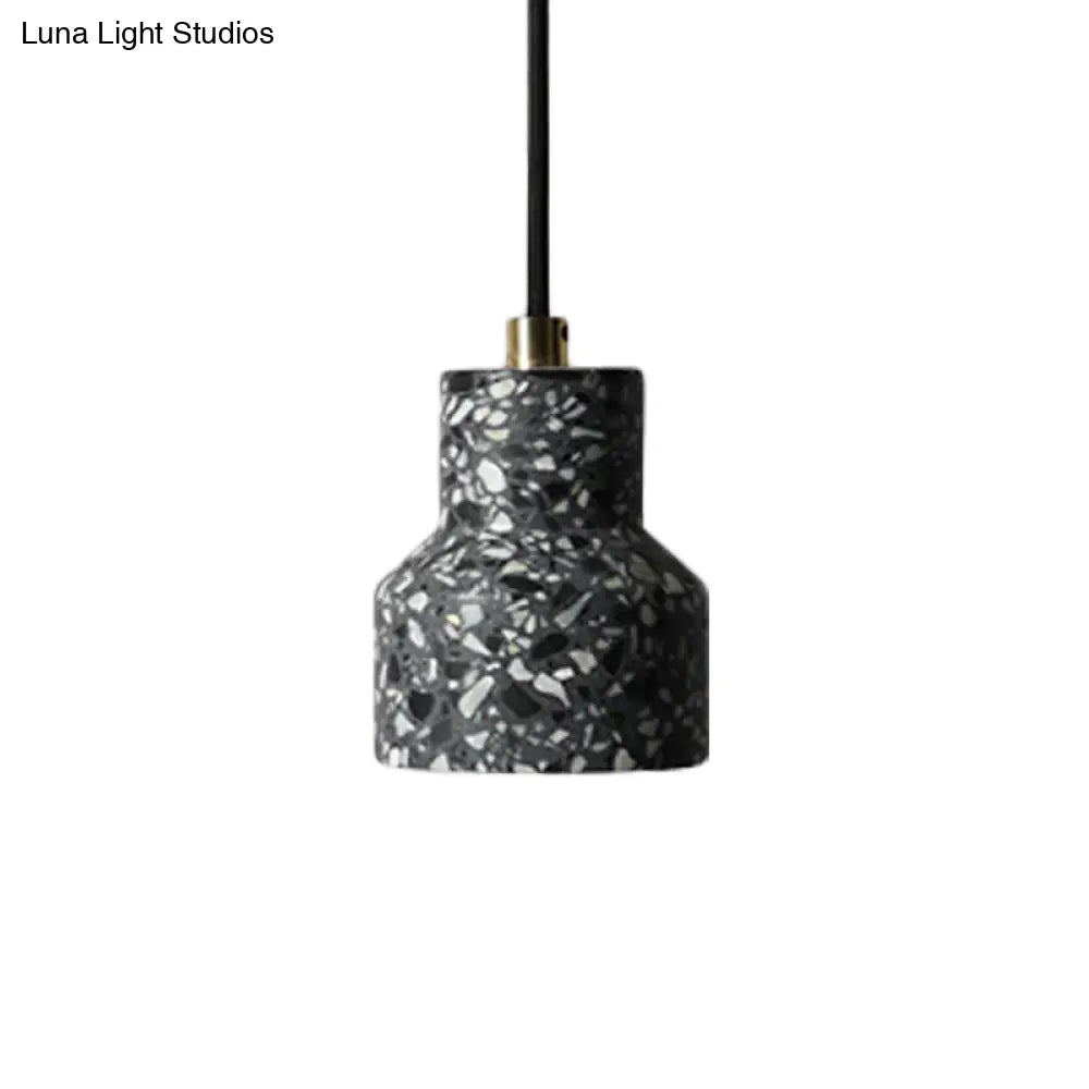 Alathfar - Cement Bell Pendant Ceiling Light Simplicity 1 Black/White/Pink Hanging