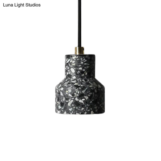 Alathfar - Cement Bell Pendant Ceiling Light Simplicity 1 Black/White/Pink Hanging