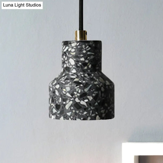 Alathfar - Cement Bell Pendant Ceiling Light Simplicity 1 Black/White/Pink Hanging