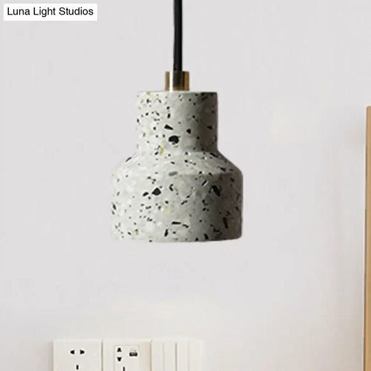 Alathfar - Cement Bell Pendant Ceiling Light Simplicity 1 Black/White/Pink Hanging