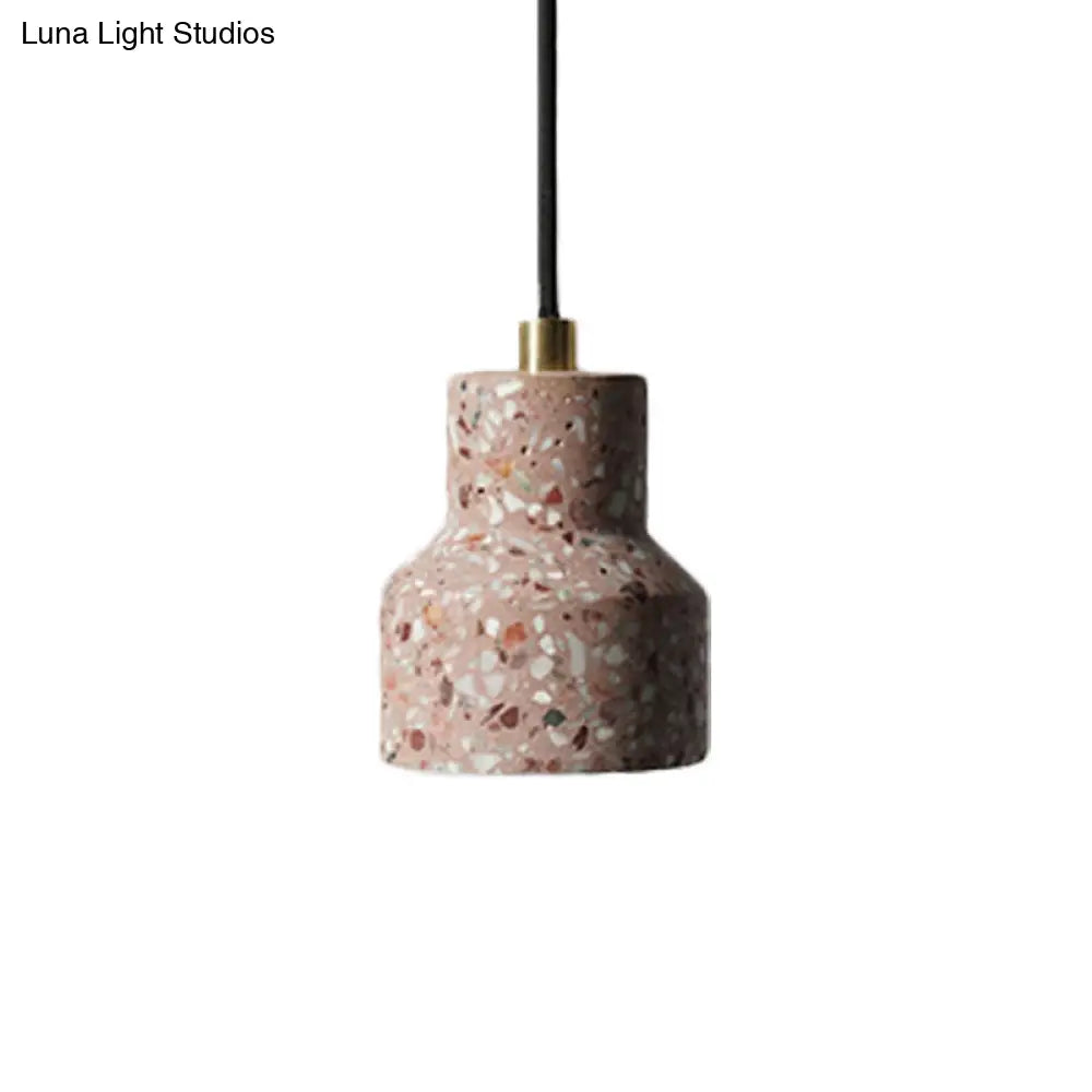 Alathfar - Cement Bell Pendant Ceiling Light Simplicity 1 Black/White/Pink Hanging