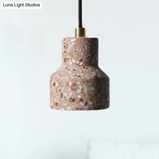 Alathfar - Cement Bell Pendant Ceiling Light Simplicity 1 Black/White/Pink Hanging