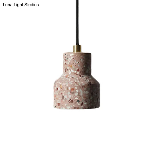 Alathfar - Cement Bell Pendant Ceiling Light Simplicity 1 Black/White/Pink Hanging