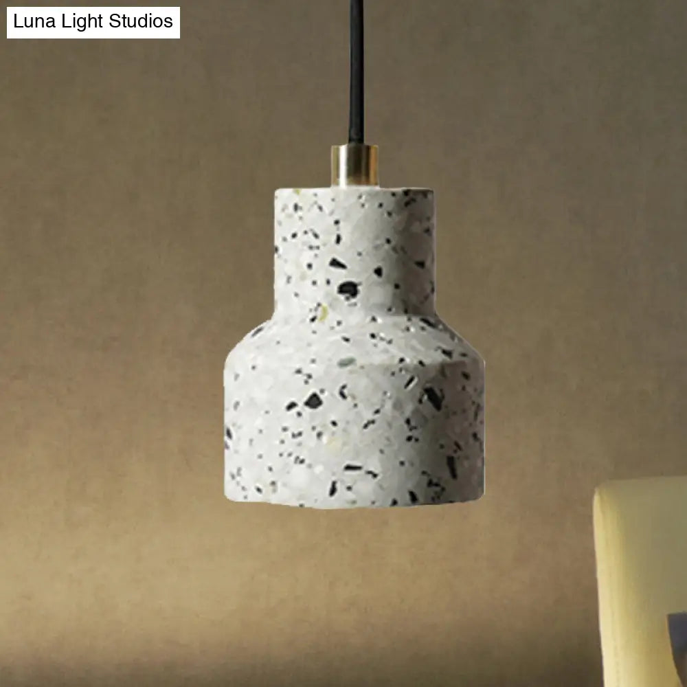 Alathfar - Cement Bell Pendant Ceiling Light Simplicity 1 Black/White/Pink Hanging White