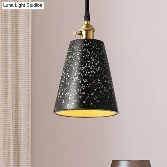 Alfa - Nordic Cone Pendant Lighting In Style Cement 1 Light Black/Grey/White Hanging Black