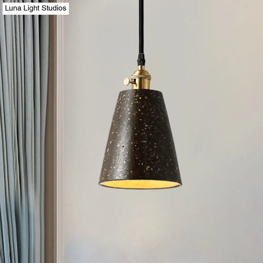 Alfa - Nordic Cone Pendant Lighting In Style Cement 1 Light Black/Grey/White Hanging