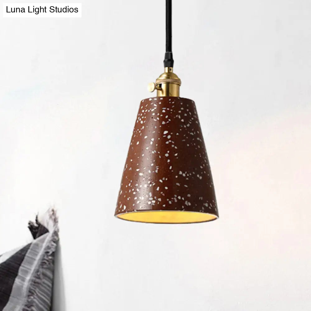 Alfa - Nordic Cone Pendant Lighting In Style Cement 1 Light Black/Grey/White Hanging Red