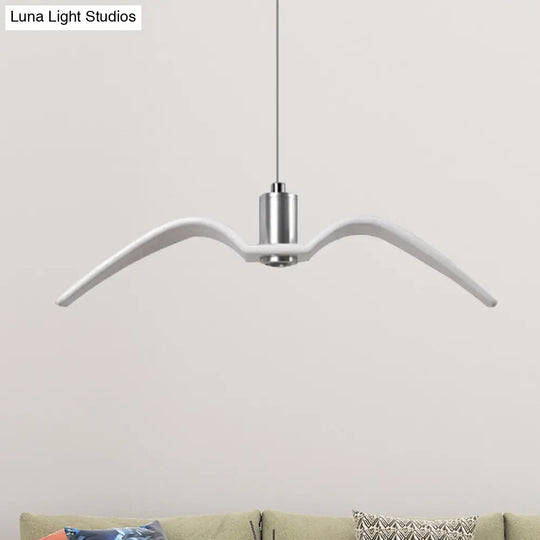 Alkalurops - Nautical Seagull Hanging Light: Led Pendant Lamp White