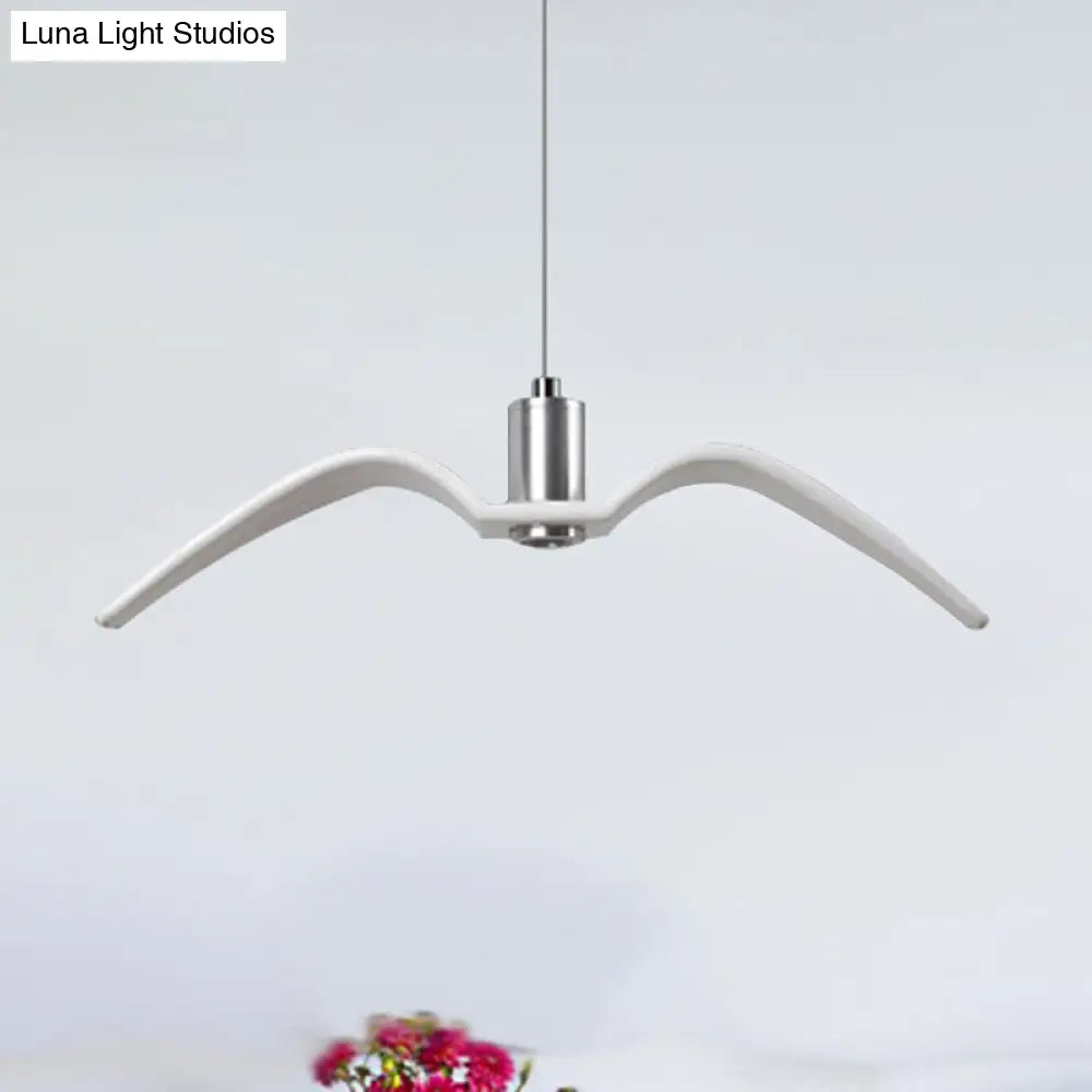 Alkalurops - Nautical Seagull Hanging Light: Led Pendant Lamp White / C