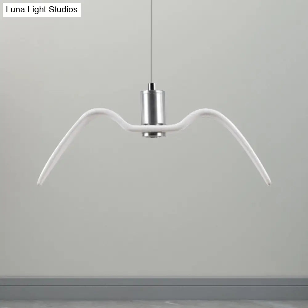 Alkalurops - Nautical Seagull Hanging Light: Led Pendant Lamp White / B