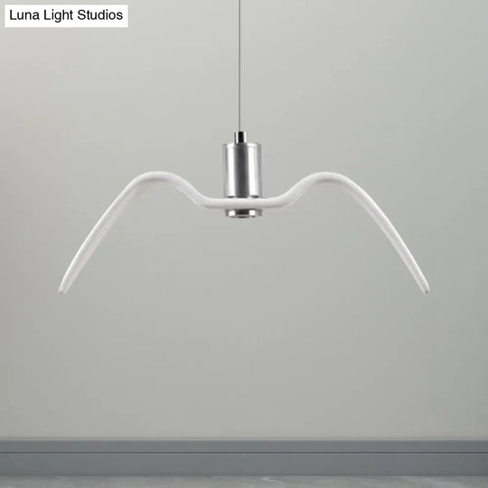 Alkalurops - Nautical Seagull Hanging Light: Led Pendant Lamp White / B