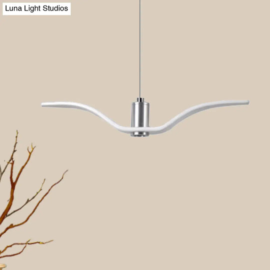 Alkalurops - Nautical Seagull Hanging Light: Led Pendant Lamp White / A