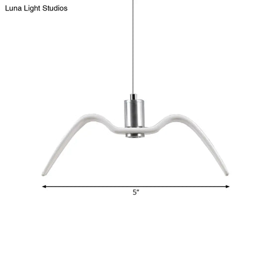 Alkalurops - Nautical Seagull Hanging Light: Led Pendant Lamp White