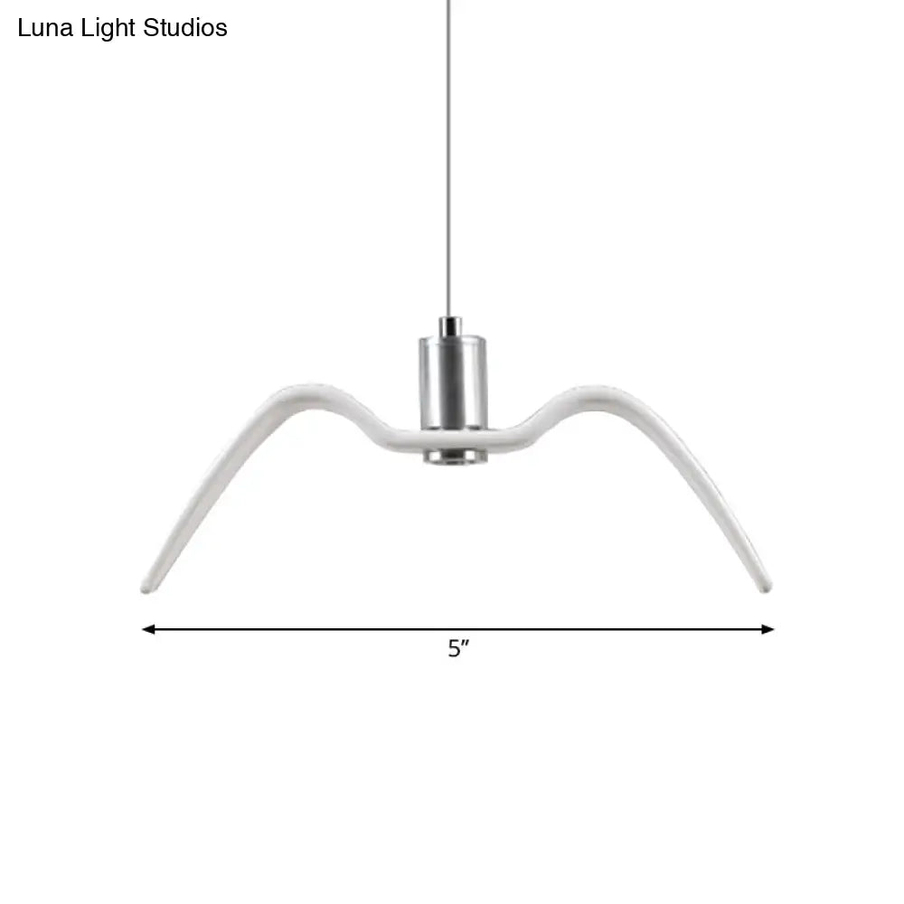 Alkalurops - Nautical Seagull Hanging Light: Led Pendant Lamp White