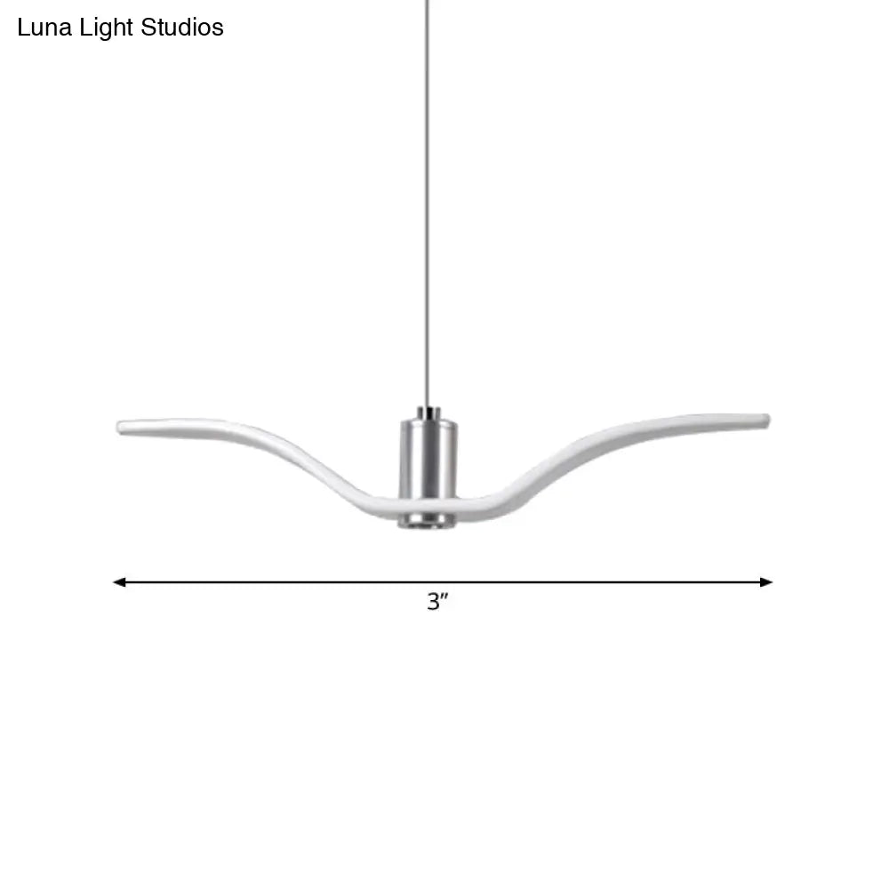 Alkalurops - Nautical Seagull Hanging Light: Led Pendant Lamp White