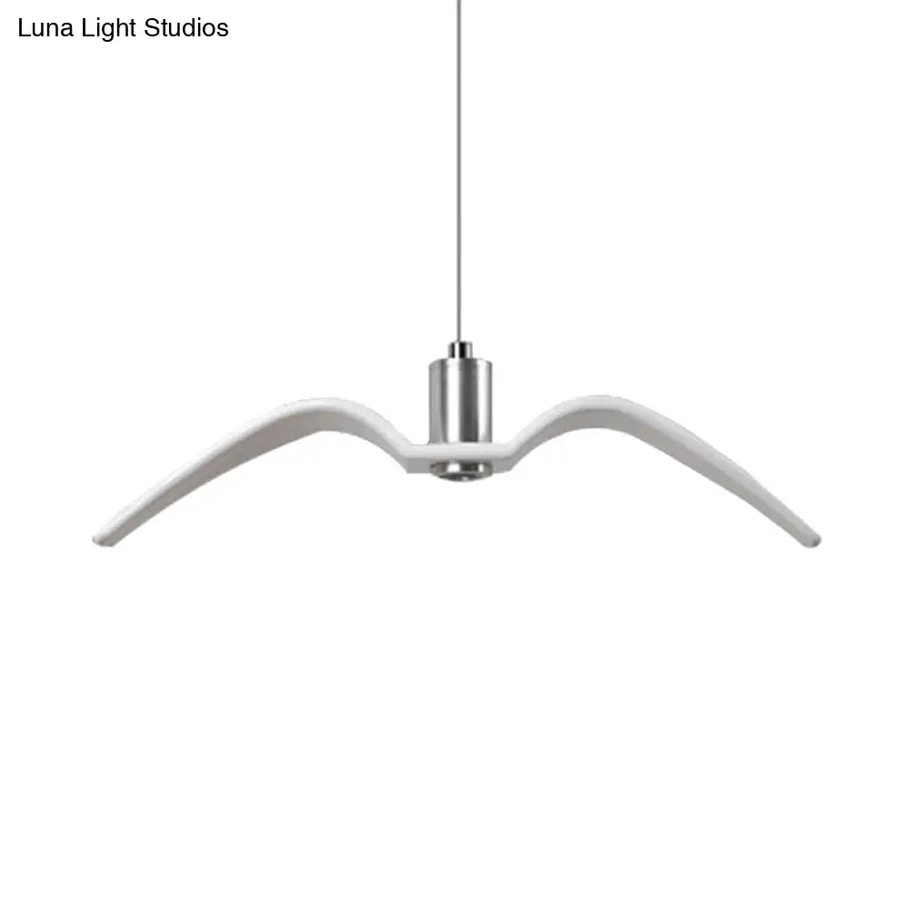 Alkalurops - Nautical Seagull Hanging Light: Led Pendant Lamp White