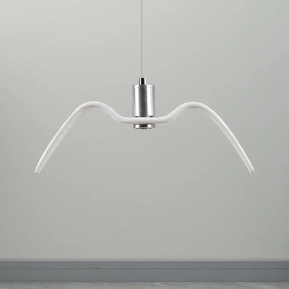 Alkalurops - Nautical Seagull Hanging Light: Led Pendant Lamp White / B