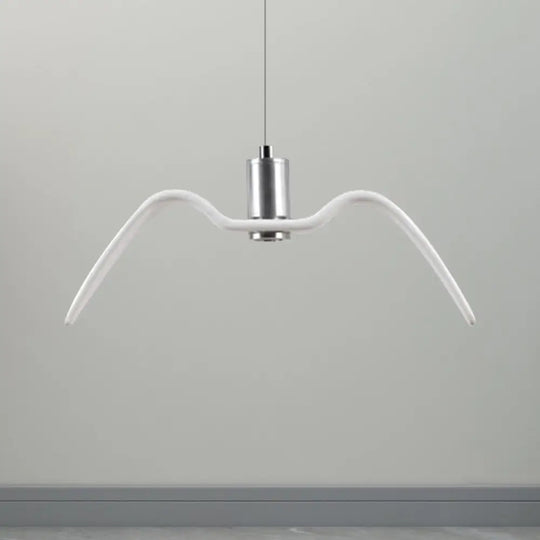 Alkalurops - Nautical Seagull Hanging Light: Led Pendant Lamp White / B