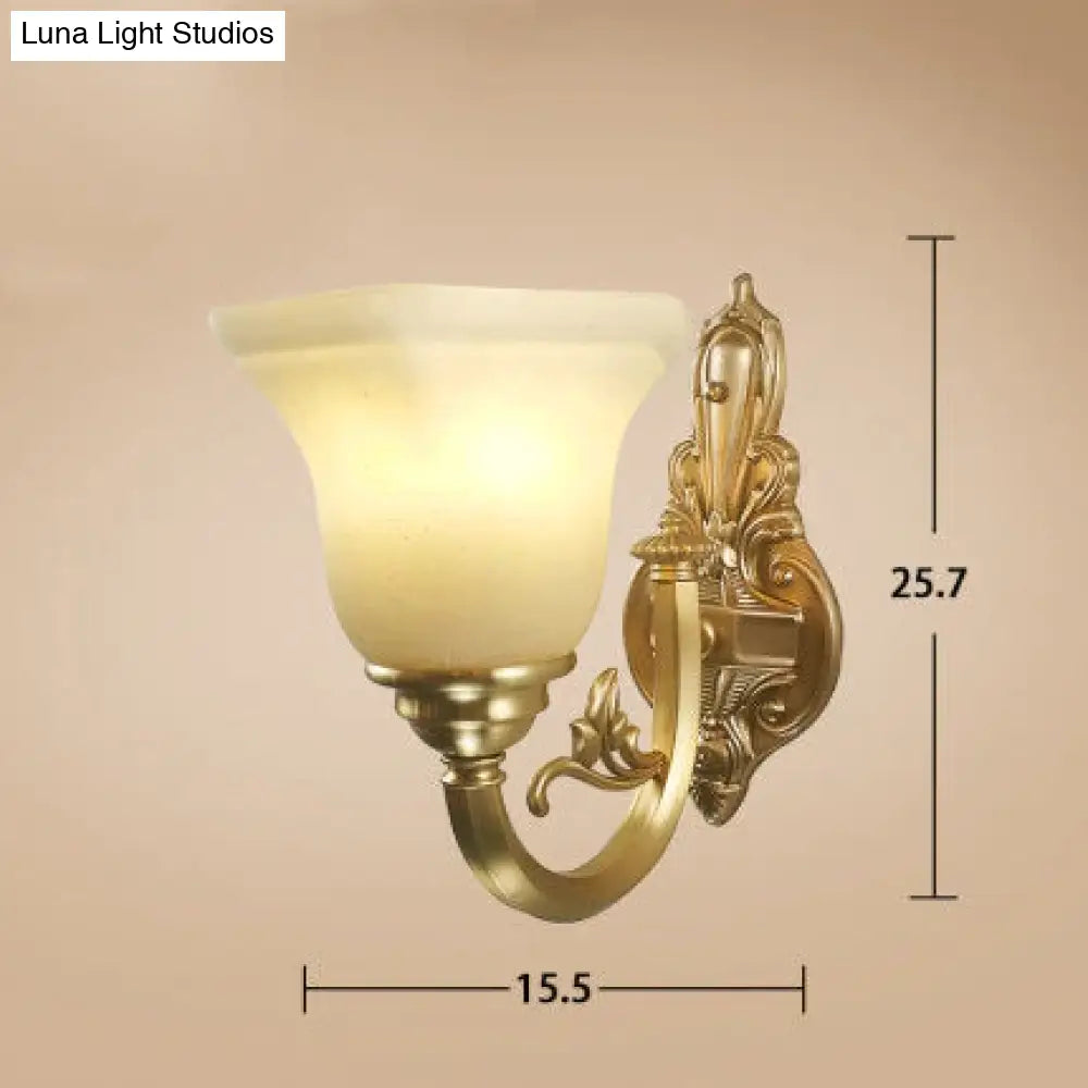 All Copper American Ceramic Antique Wall Lamp Double Head Luxury Atmosphere European Style Living