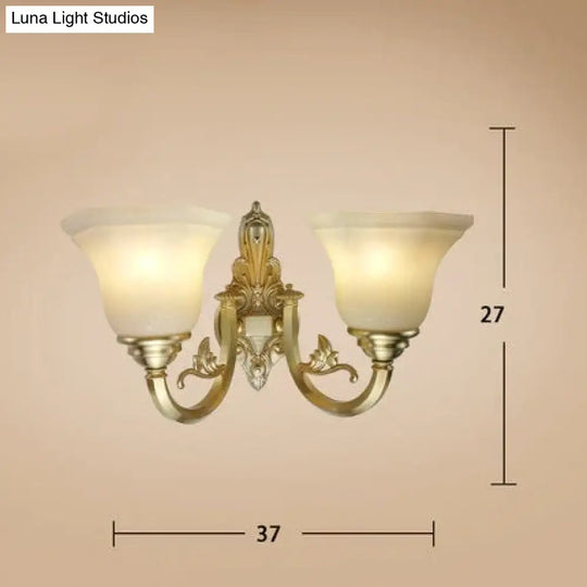 All Copper American Ceramic Antique Wall Lamp Double Head Luxury Atmosphere European Style Living