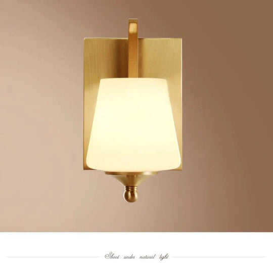 All Copper Bedroom Bedside Lamp Mirror Front Lamp Personality Simple Living Room Single Head Copper Wall Lamp Decorative Lamps