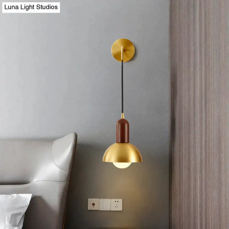 All Copper Bedside Wall Lamp Light Luxury Post Modern Simple Living Room Background Wall Aisle Retro Creative