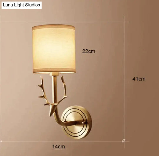 All-Copper Cabinet Antler Corridor Bedroom Copper Wall Lamp Lamps