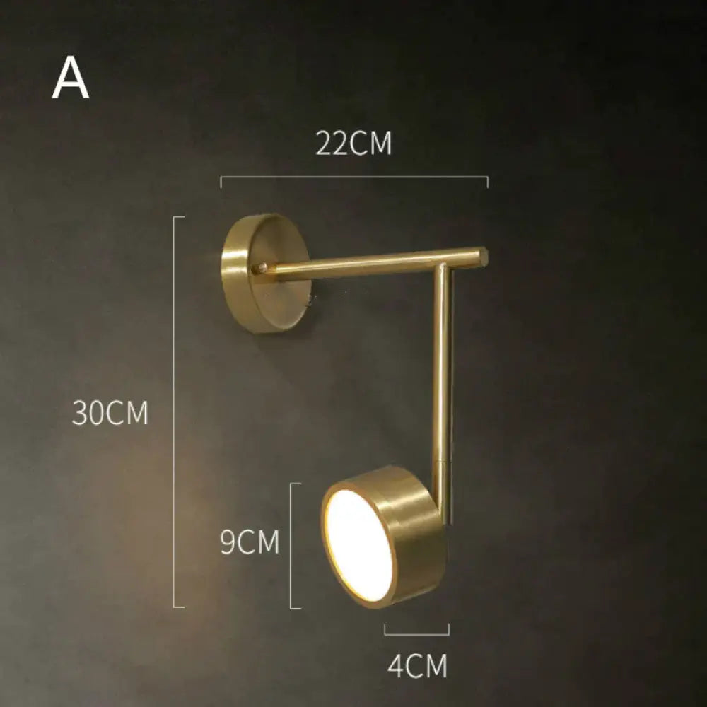 All Copper Wall Lamp Bedroom Bedside Creative Post Modern Luxury Personality Simple Lighting A /