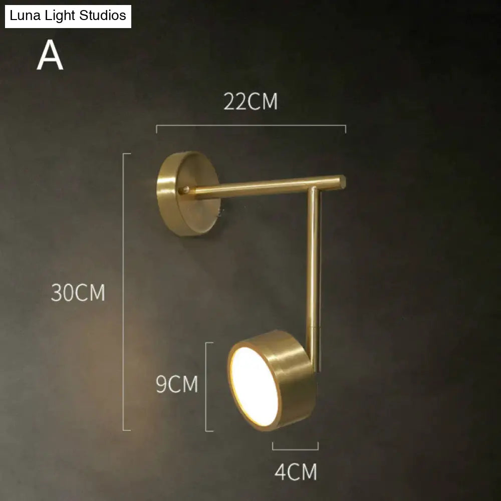 All Copper Wall Lamp Bedroom Bedside Creative Post Modern Luxury Personality Simple Lighting A /