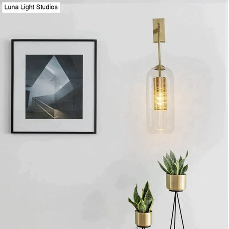 All Copper Wall Lamp Post Modern Simple Nordic Bedroom Bedside Light Luxury Creative Living Room Tv