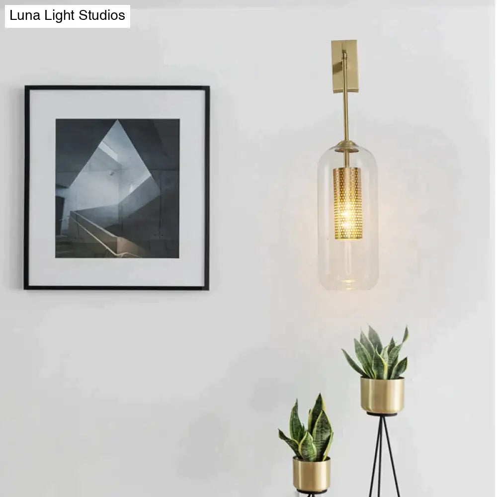 All Copper Wall Lamp Post Modern Simple Nordic Bedroom Bedside Light Luxury Creative Living Room Tv