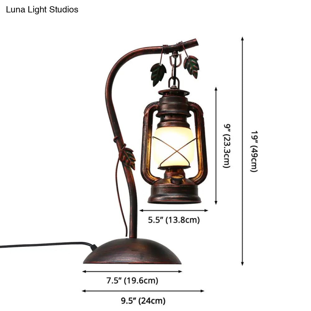 Allison - Nautical Copper Finish Gooseneck Table Lamp Metal 1-Light Bedroom Plug-In Night Light