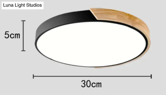 Allison - Nordic Wood Led Ceiling Lights Modern Colorful Bedroom Lamps Round Thin Plafondlamp