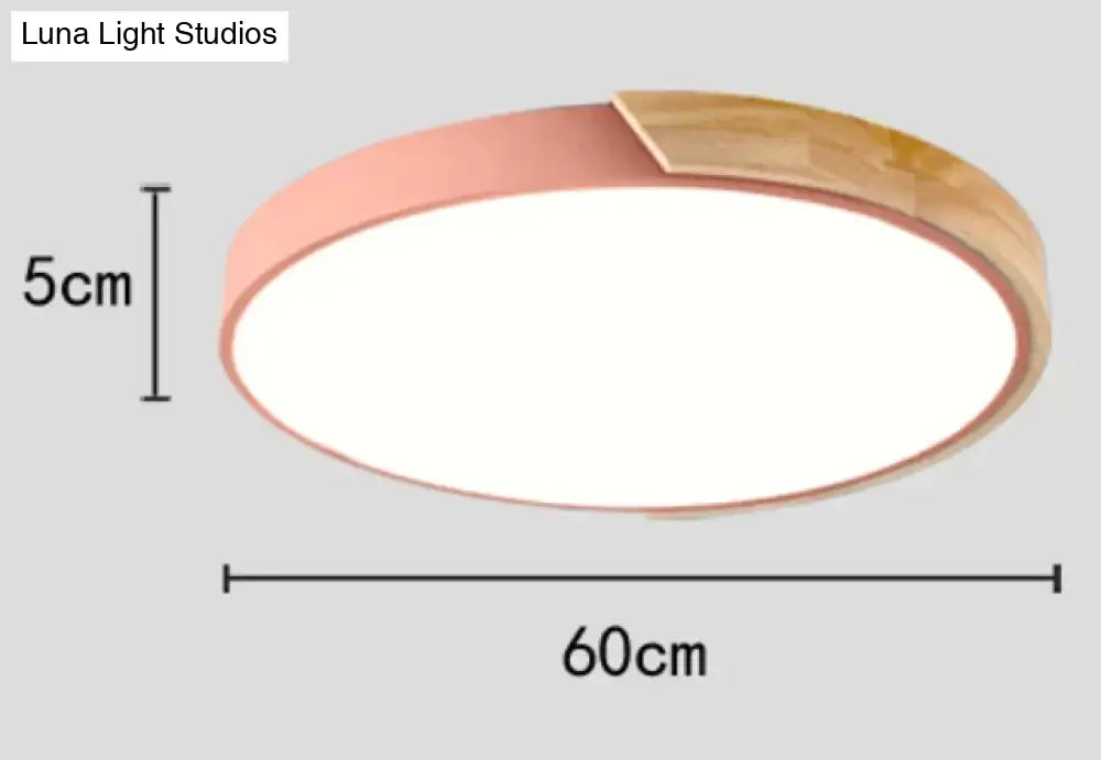 Allison - Nordic Wood Led Ceiling Lights Modern Colorful Bedroom Lamps Round Thin Plafondlamp