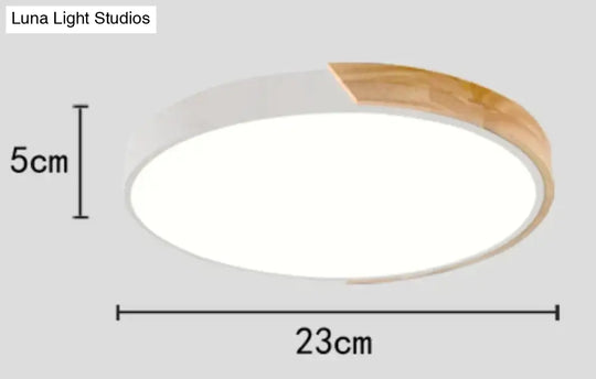 Allison - Nordic Wood Led Ceiling Lights Modern Colorful Bedroom Lamps Round Thin Plafondlamp