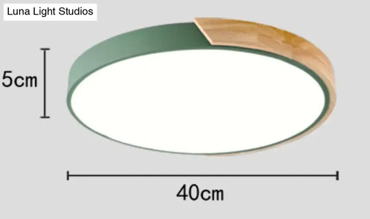 Allison - Nordic Wood Led Ceiling Lights Modern Colorful Bedroom Lamps Round Thin Plafondlamp