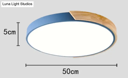 Allison - Nordic Wood Led Ceiling Lights Modern Colorful Bedroom Lamps Round Thin Plafondlamp