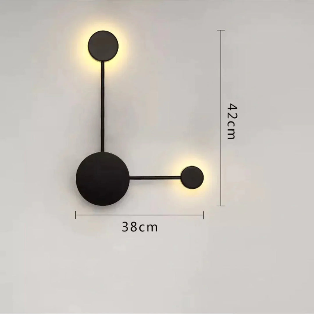 Alora | Modern Sputnik Led Wall Light Black 2 Heads / Warm White Lamp