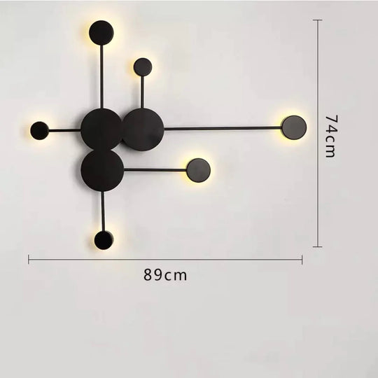 Alora | Modern Sputnik Led Wall Light Black 6 Heads / Warm White Lamp