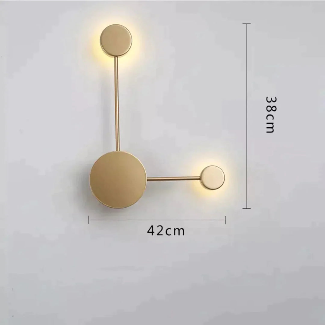 Alora | Modern Sputnik Led Wall Light Gold 2 Heads / Warm White Lamp