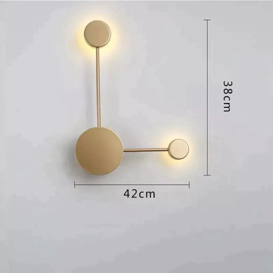 Alora | Modern Sputnik Led Wall Light Gold 2 Heads / Warm White Lamp
