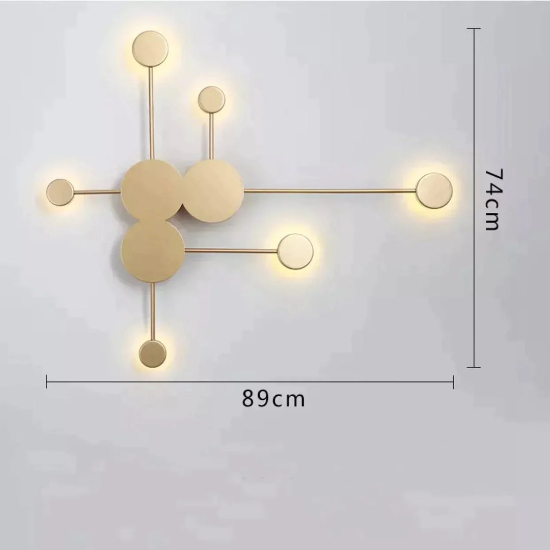 Alora | Modern Sputnik Led Wall Light Gold 6 Heads / Warm White Lamp