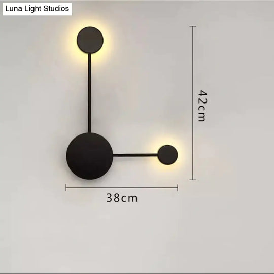 Alora | Modern Sputnik Led Wall Light Black 2 Heads / Warm White Lamp