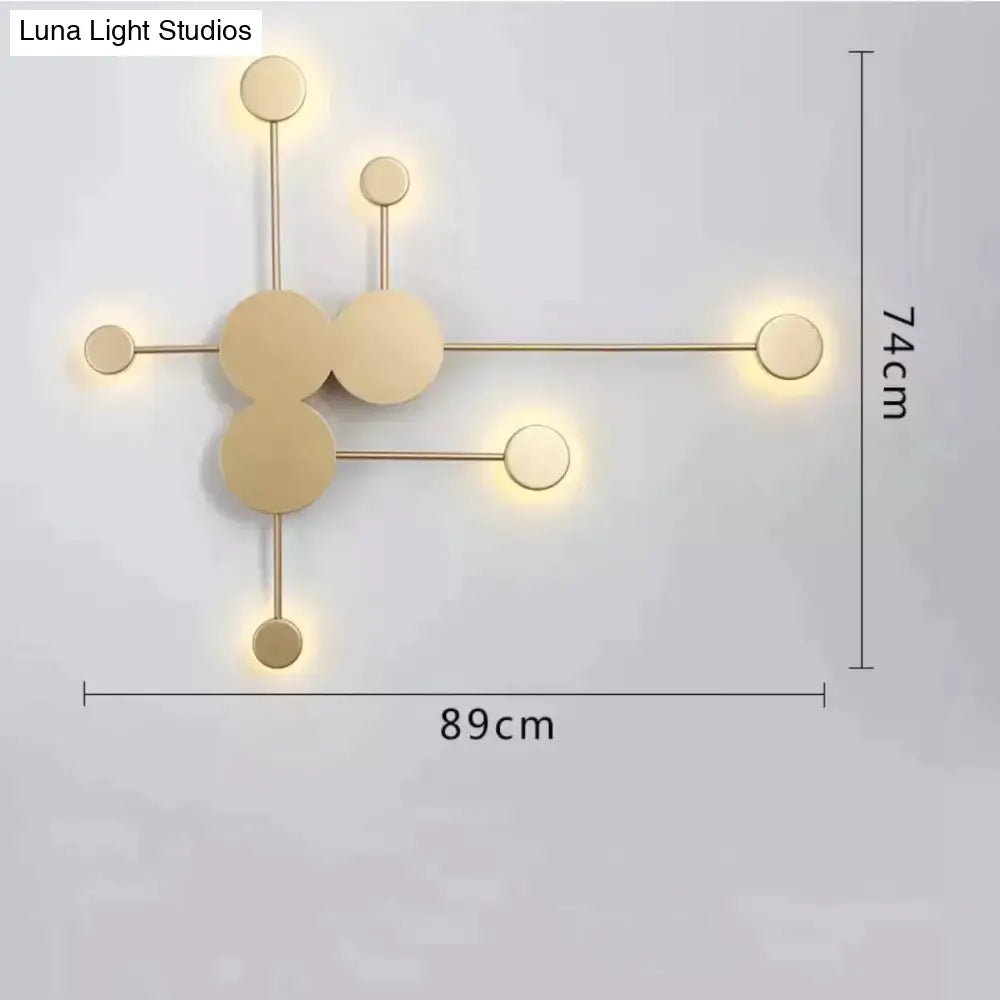 Alora | Modern Sputnik Led Wall Light Gold 6 Heads / Warm White Lamp