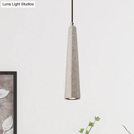 Alshain - Nordic 1 Light Pendant Lighting With Concrete Shade Black/Grey/Brown Tapered Hanging