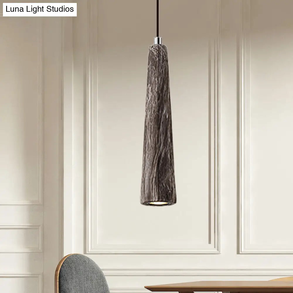 Alshain - Nordic 1 Light Pendant Lighting With Concrete Shade Black/Grey/Brown Tapered Hanging