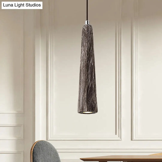 Alshain - Nordic 1 Light Pendant Lighting With Concrete Shade Black/Grey/Brown Tapered Hanging