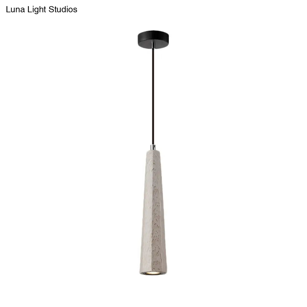 Alshain - Nordic 1 Light Pendant Lighting With Concrete Shade Black/Grey/Brown Tapered Hanging