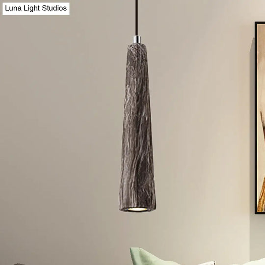 Alshain - Nordic 1 Light Pendant Lighting With Concrete Shade Black/Grey/Brown Tapered Hanging